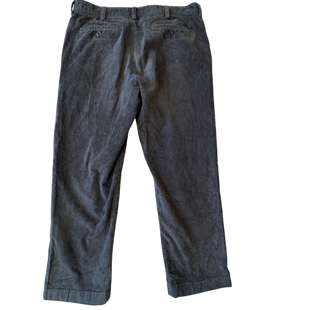 L.L. Bean Corduroy Pants Mens 36x28 Charcoal Grey Academia Stretch Trousers - Picture 3 of 12